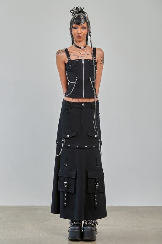 Jupe courte Rockabilly de Banned Alternative - STREET ANARCHY SKIRT - XS à XXL - pour Femme - noir - Banned Alternative