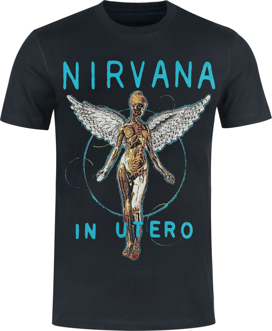 T-Shirt Manches courtes  de Nirvana - Utero Tracklist - S à 3XL - pour Homme - noir - Nirvana