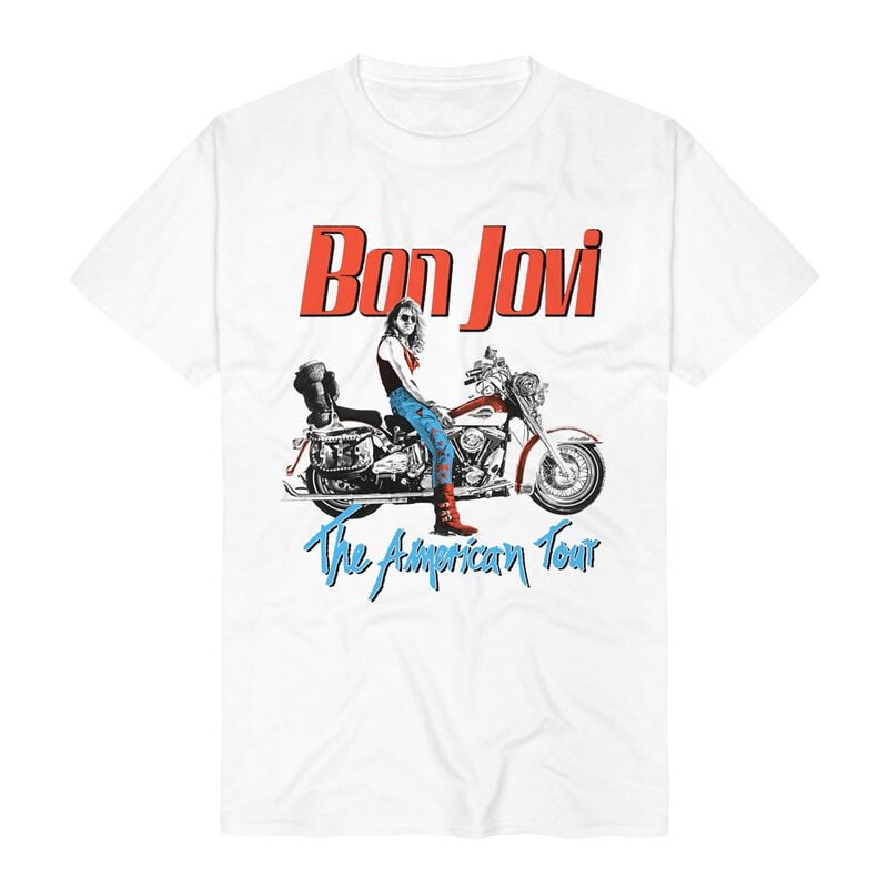 T-Shirt Manches courtes  de Bon Jovi - The American Tour - S à 3XL - pour Homme - blanc - Bon Jovi