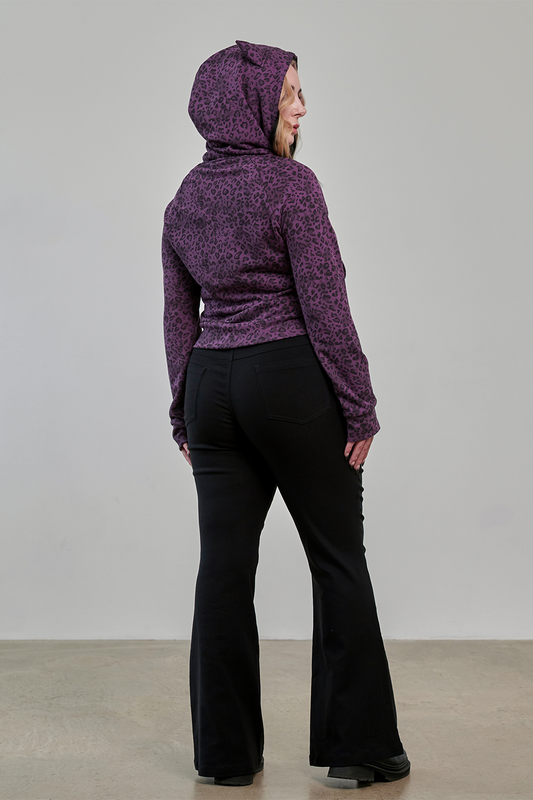 Sweat-shirt zippé à capuche Rockabilly de Banned Alternative - VAMPIRE KITTY HOODIE - XS à 4XL - pour Femme - lilas - Banned Alternative - View 2