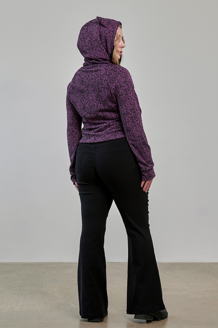 Sweat-shirt zippé à capuche Rockabilly de Banned Alternative - VAMPIRE KITTY HOODIE - XS à 4XL - pour Femme - lilas - Banned Alternative - View 2