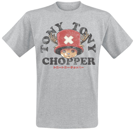 T-Shirt Manches courtes  de One Piece - One Piece - Chopper Face - S à XXL - pour Homme - gris - One Piece