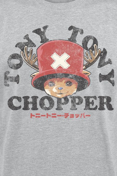 T-Shirt Manches courtes  de One Piece - One Piece - Chopper Face - S à XXL - pour Homme - gris - One Piece - View 2