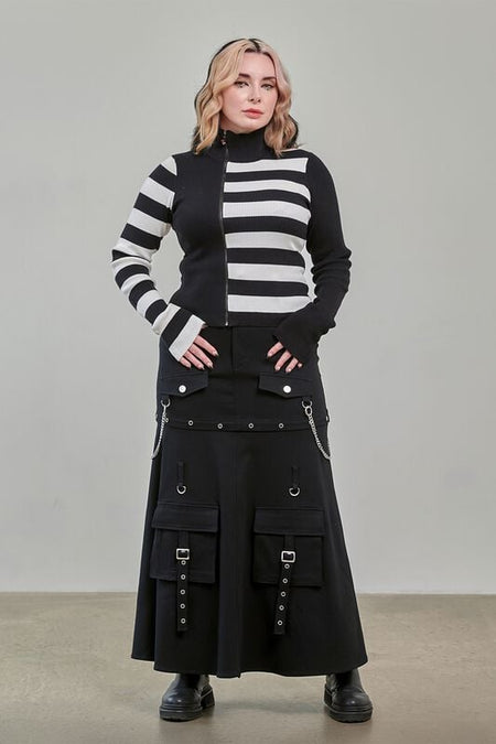 Gilets & Ponchos Rockabilly de Banned Alternative - MIDNIGHT RITUAL CARDIGAN - S à 4XL - pour Femme - noir/blanc - Banned Alternative