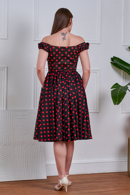 Robe mi-longue Rockabilly de Banned Alternative - Marilyn - Robe - XS à XL - pour Femme - noir/rouge - Banned Alternative - View 2