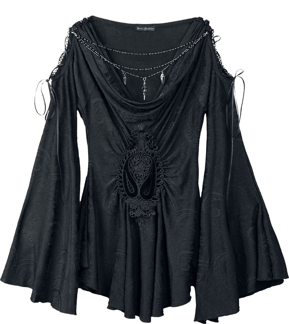 Robe courte Gothic de Devil Fashion - Pattern Shoulder Hollow Gothic - XS à 3XL - pour Femme - noir - Devil Fashion
