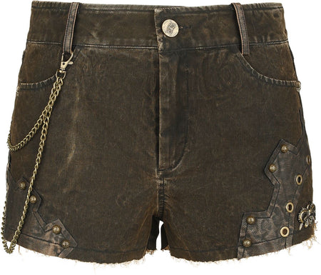 Short Gothic de Devil Fashion - Steampunk Gear Shorts - XS à 3XL - pour Femme - marron - Devil Fashion