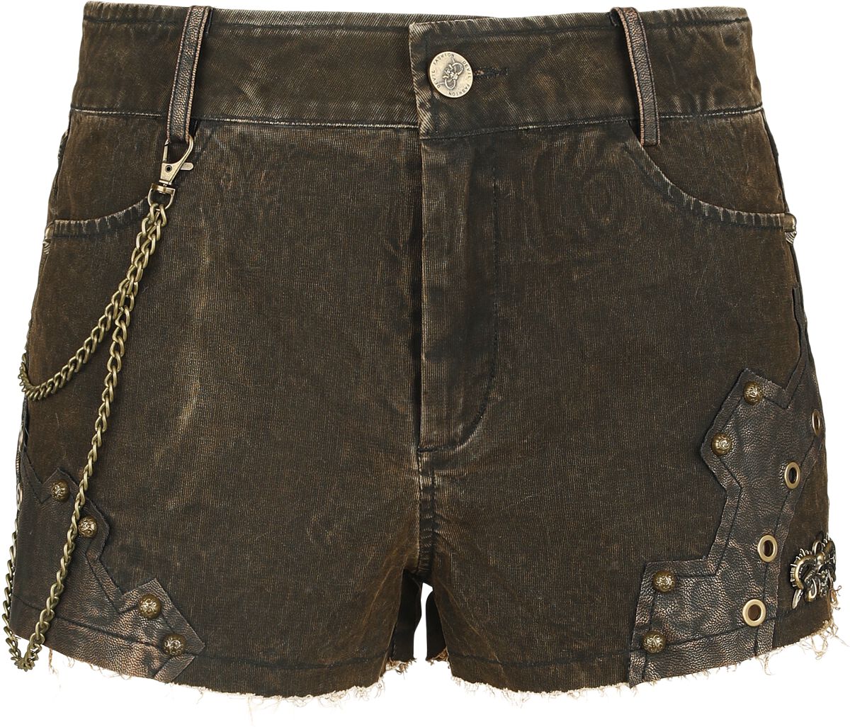 Short Gothic de Devil Fashion - Steampunk Gear Shorts - XS à 3XL - pour Femme - marron - Devil Fashion