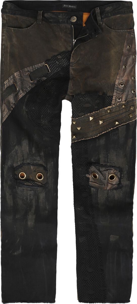 Jean Gothic de Devil Fashion - Coffee Colored Tattered Steampunk Men's Pants - S à XXL - pour Homme - marron - Devil Fashion