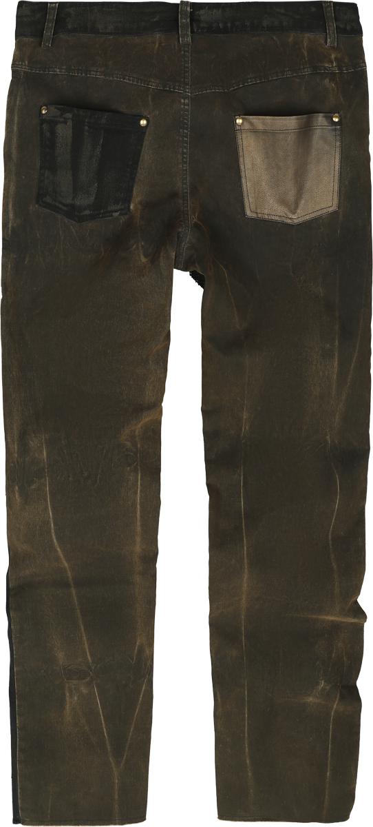 Jean Gothic de Devil Fashion - Coffee Colored Tattered Steampunk Men's Pants - S à XXL - pour Homme - marron - Devil Fashion - View 2