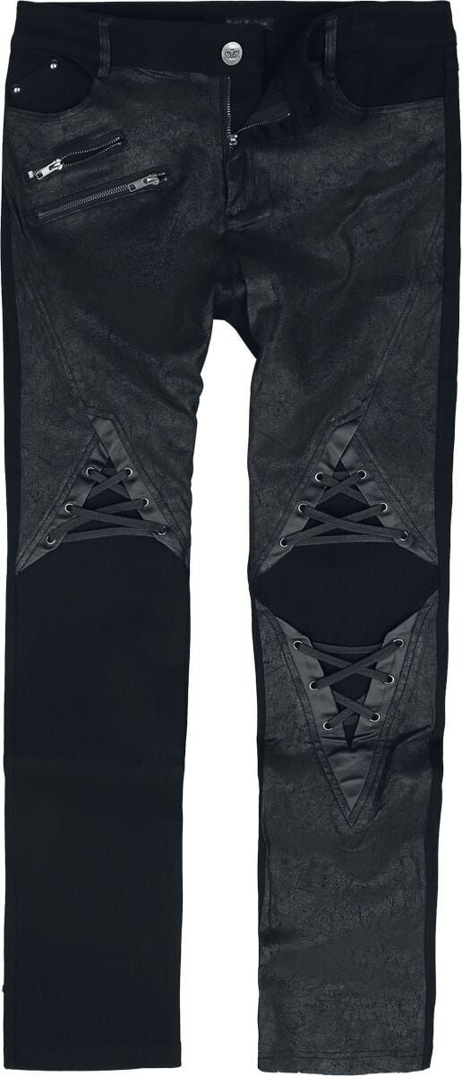 Jean Gothic de Devil Fashion - Punk style gum coated fake two piece men's pants - S à XXL - pour Homme - noir - Devil Fashion