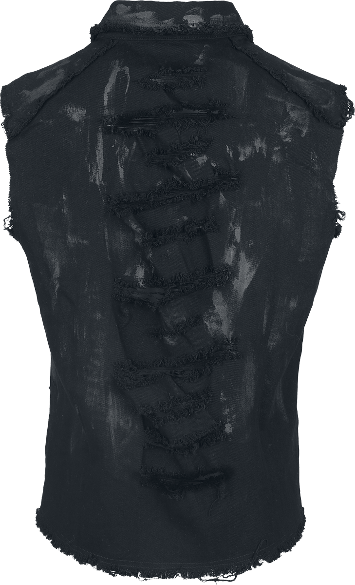 Veste Gothic de Devil Fashion - Punk Sleeveless Men's Tattered Shirt - S à XXL - pour Homme - noir - Devil Fashion - View 2
