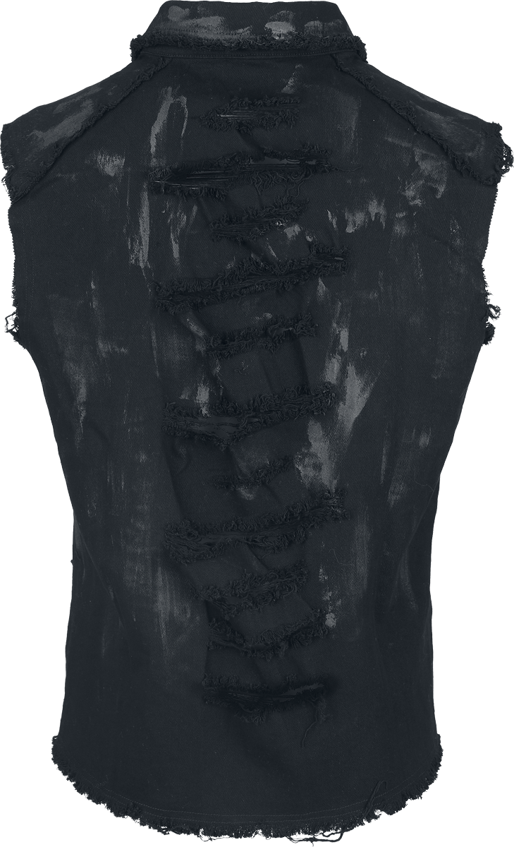 Veste Gothic de Devil Fashion - Punk Sleeveless Men's Tattered Shirt - S à XXL - pour Homme - noir - Devil Fashion - View 2