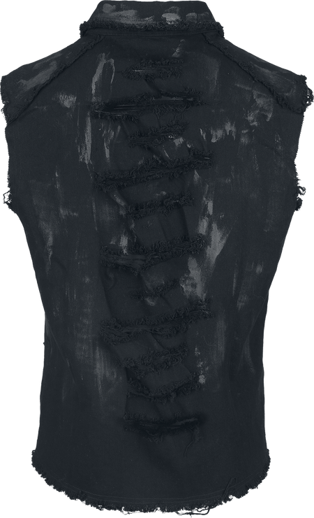 Veste Gothic de Devil Fashion - Punk Sleeveless Men's Tattered Shirt - S à XXL - pour Homme - noir - Devil Fashion - View 2