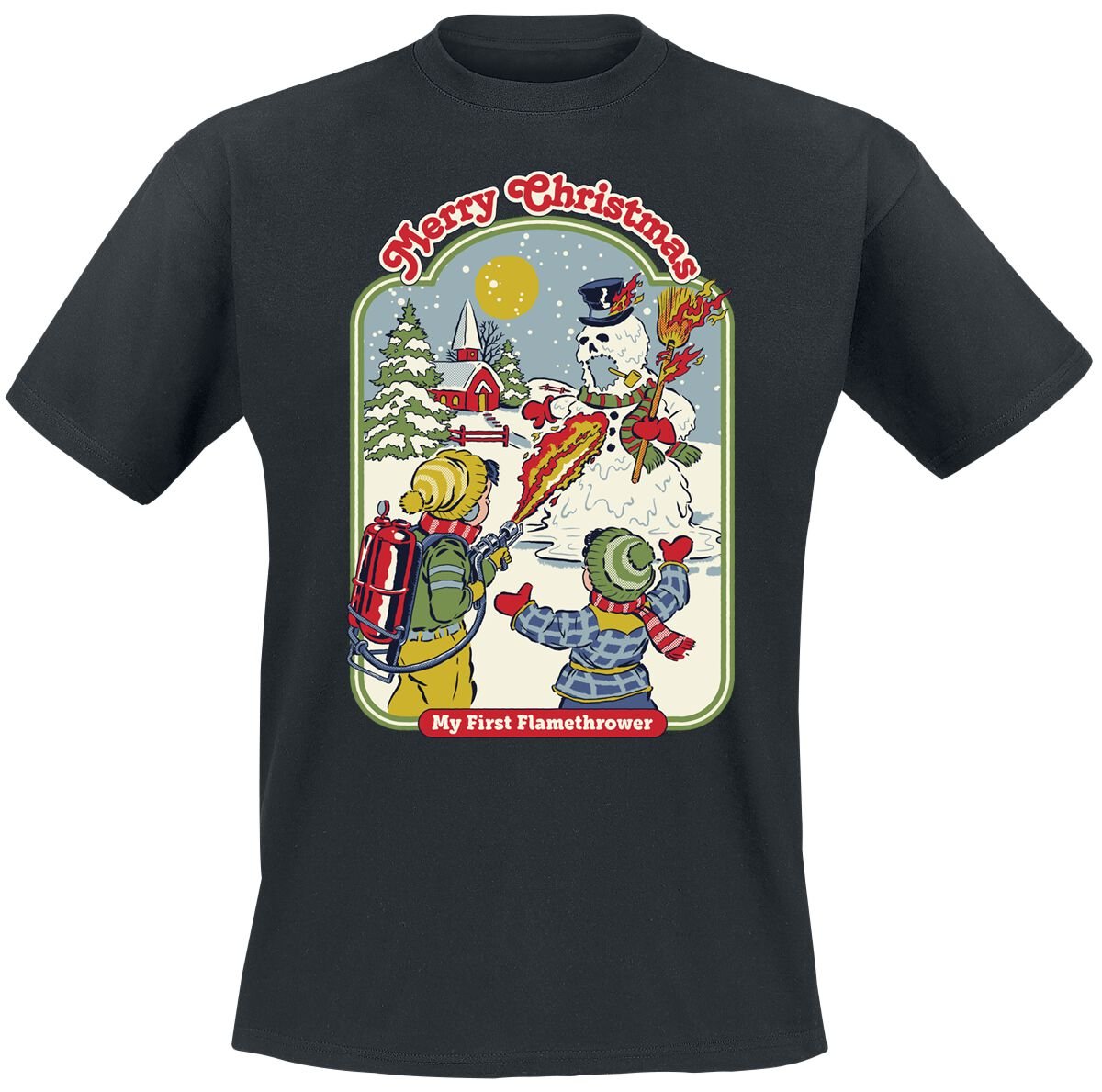 T-Shirt Manches courtes Fun de Steven Rhodes - My First Flamethrower - M à XXL - pour Homme - noir - Steven Rhodes