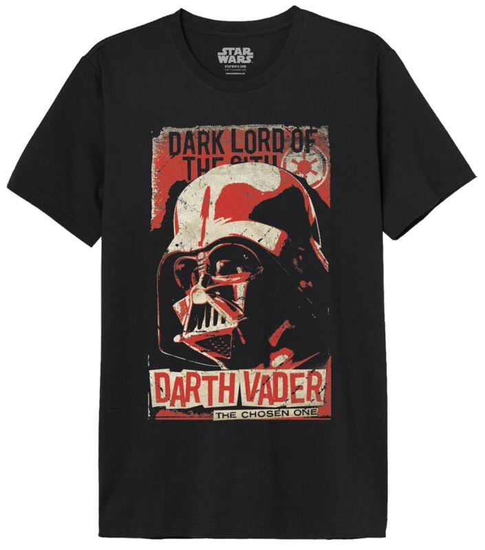 T-Shirt Manches courtes Disney de Star Wars - Dark Vador - The Chosen One - M à XXL - pour Homme - noir - Star Wars