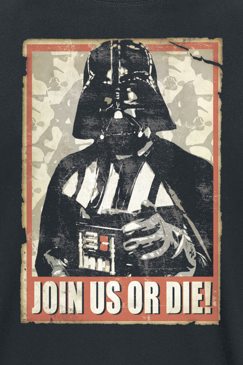 T-Shirt Manches courtes Disney de Star Wars - Dark Vador - Join us or die! - M à XXL - pour Homme - noir - Star Wars - View 2