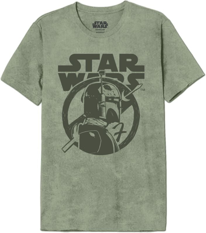 T-Shirt Manches courtes Disney de Star Wars - Boba Fett - Profile - Logo - M à XXL - pour Homme - kaki - Star Wars