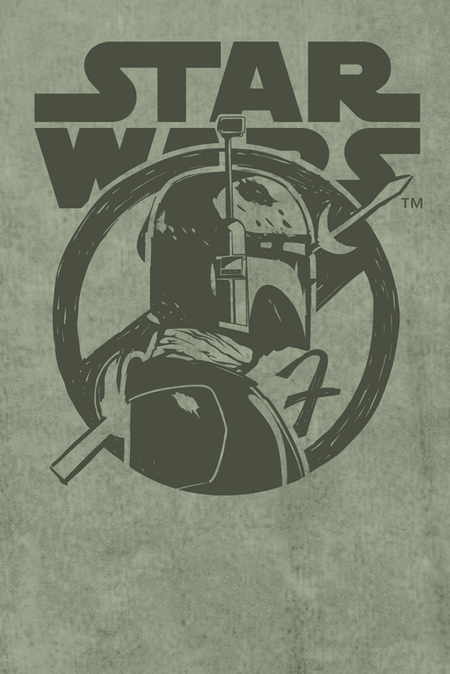 T-Shirt Manches courtes Disney de Star Wars - Boba Fett - Profile - Logo - M à XXL - pour Homme - kaki - Star Wars - View 2