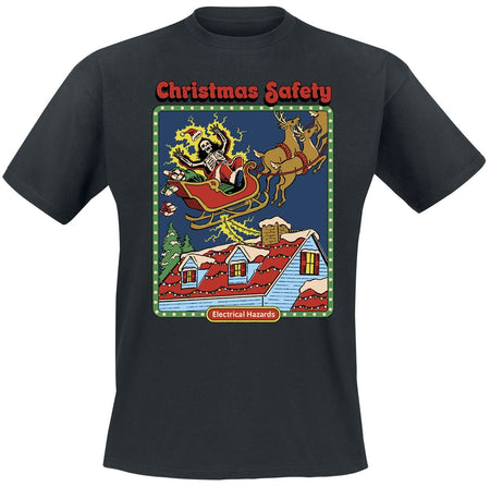 T-Shirt Manches courtes Fun de Steven Rhodes - Christmas Safety - M à 3XL - pour Homme - noir - Steven Rhodes