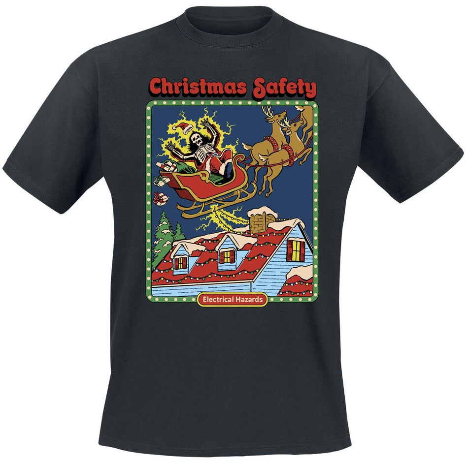 T-Shirt Manches courtes Fun de Steven Rhodes - Christmas Safety - M à 3XL - pour Homme - noir - Steven Rhodes