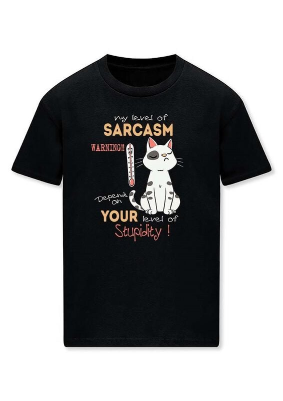 T-Shirt Manches courtes Fun de Tierisch - Level of Sarcasm - M à 3XL - pour Homme - noir - Tierisch