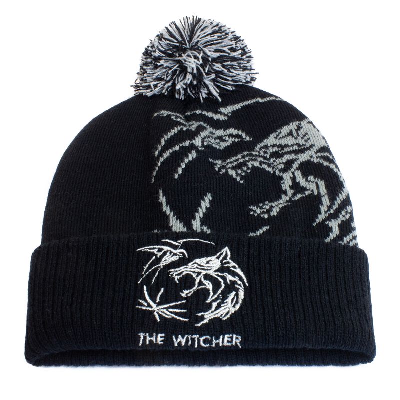 Bonnet Gaming de The Witcher - Wolf Logo - pour Unisexe - noir/gris - The Witcher