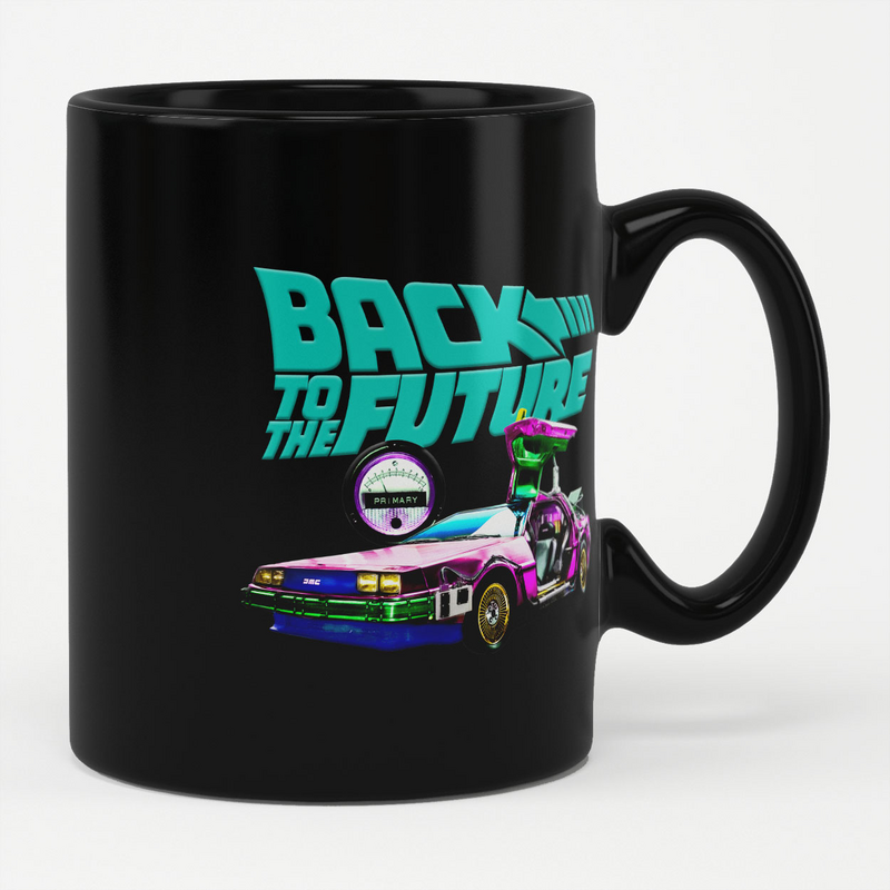 Mug  de Retour Vers Le Futur - Delorean - pour Indifférent - noir - Retour Vers Le Futur - View 2