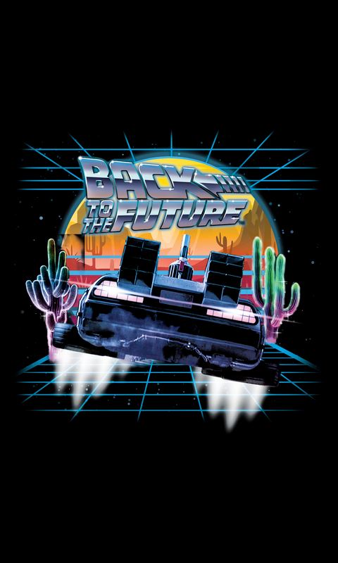 T-Shirt Manches courtes  de Retour Vers Le Futur - Retro Neon Desert - S à 5XL - pour Homme - noir - Retour Vers Le Futur - View 2