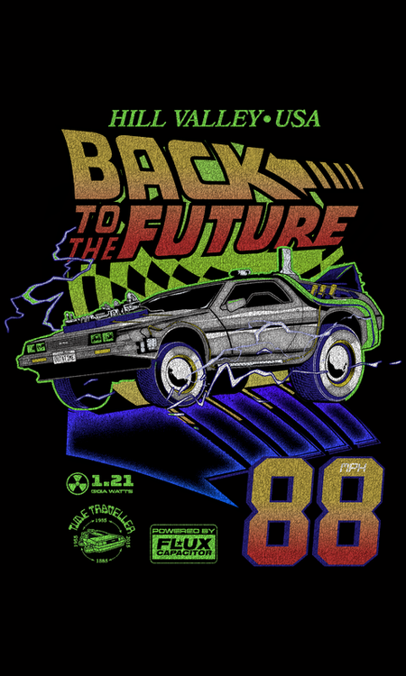 T-Shirt Manches courtes  de Retour Vers Le Futur - In Full Speed - M à 5XL - pour Homme - noir - Retour Vers Le Futur - View 2