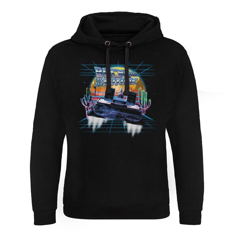 Sweat-shirt à capuche  de Retour Vers Le Futur - Retro Neon Desert - S à XXL - pour Homme - noir - Retour Vers Le Futur