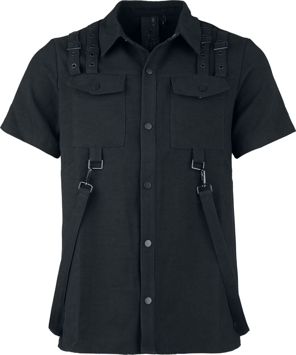 Chemise manches courtes Gothic de KIHILIST by KILLSTAR - Lunara Shirt - XS à L - pour Homme - noir - KIHILIST by KILLSTAR