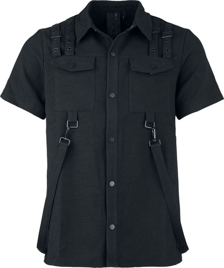 Chemise manches courtes Gothic de KIHILIST by KILLSTAR - Lunara Shirt - XS à L - pour Homme - noir - KIHILIST by KILLSTAR