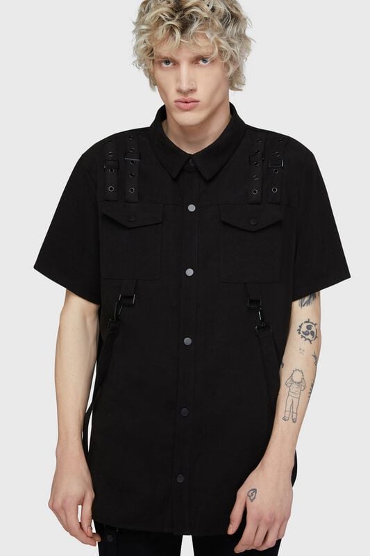Chemise manches courtes Gothic de KIHILIST by KILLSTAR - Lunara Shirt - XS à 4XL - pour Homme - noir - KIHILIST by KILLSTAR