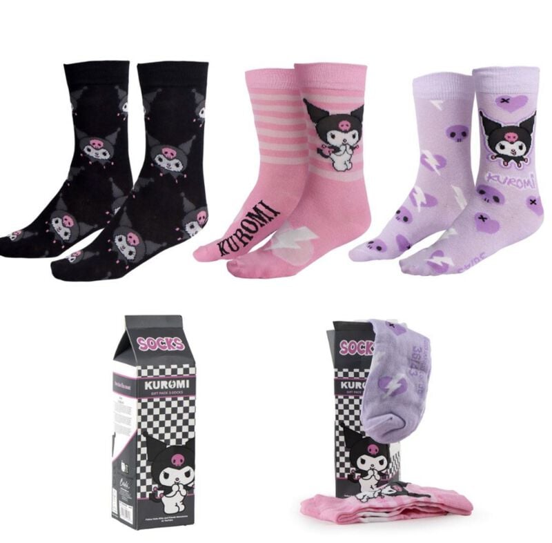 Chaussettes  de Hello Kitty - Kuromi - one size - pour Femme - multicolore - Hello Kitty