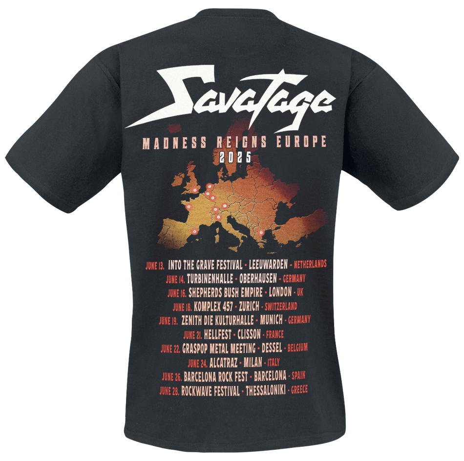 T-Shirt Manches courtes  de Savatage - Woman - Tour 2025 - S à 4XL - pour Homme - noir - Savatage - View 2