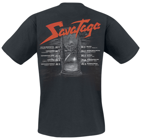 T-Shirt Manches courtes  de Savatage - Hourglass - Tour 2025 - S à 4XL - pour Homme - noir - Savatage - View 2