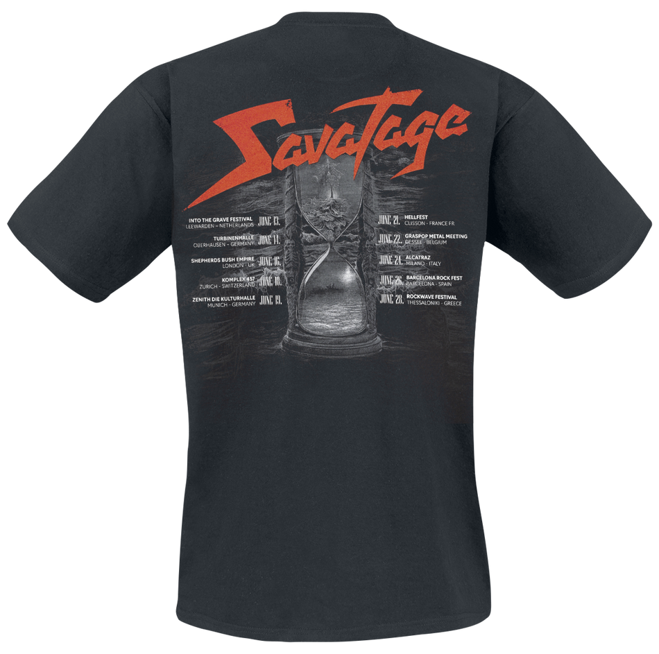 T-Shirt Manches courtes  de Savatage - Hourglass - Tour 2025 - S à 4XL - pour Homme - noir - Savatage - View 2