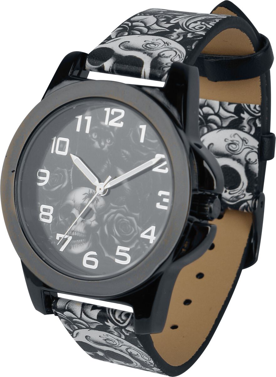 Montres bracelets Gothic de Crâne - pour Unisexe - noir/gris - Crâne