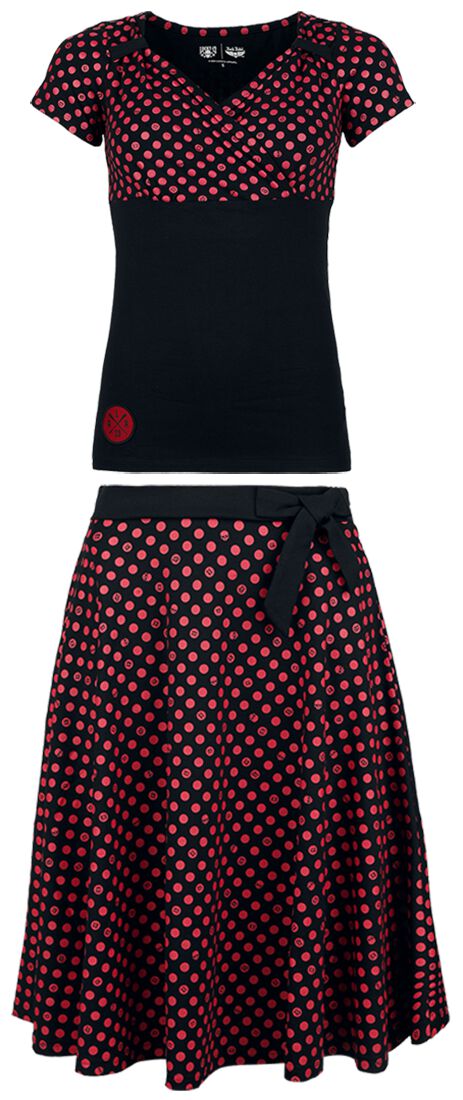 Jupe mi-longue  de Rock Rebel by EMP - Rock Rebel X Lucky 13 - Jupe & Haut - Pack - S à XL - pour Femme - noir - Rock Rebel by EMP