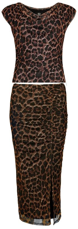 Jupe mi-longue  de RED by EMP - Imprimé Léopard - Jupe & Haut - Ensemble - S à XL - pour Femme - léopard - RED by EMP