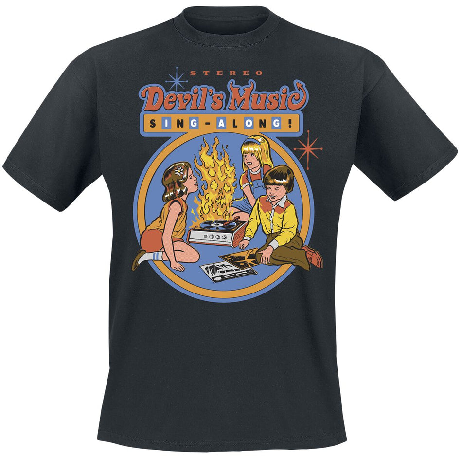 T-Shirt Manches courtes Fun de Steven Rhodes - Devils Music Sing Along - M à 3XL - pour Homme - noir - Steven Rhodes