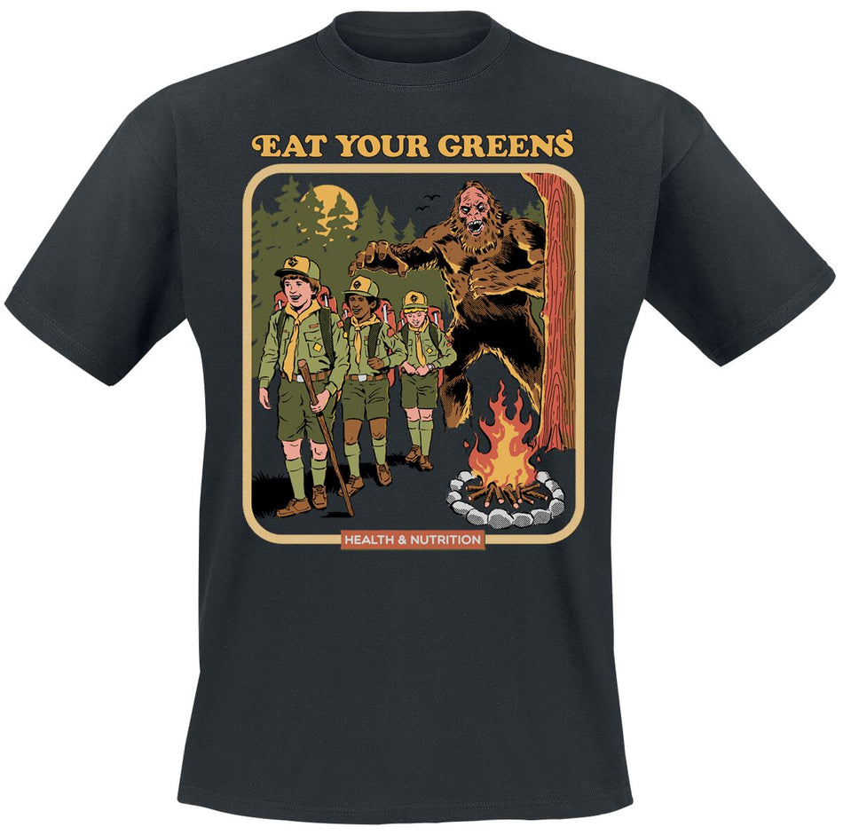 T-Shirt Manches courtes Fun de Steven Rhodes - Eat Your Greens - M à 3XL - pour Homme - noir - Steven Rhodes
