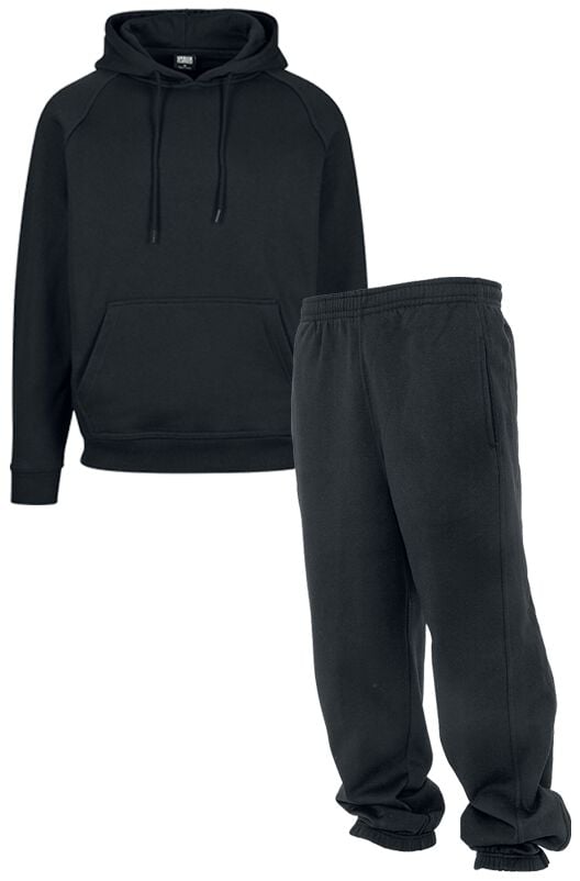 Sweat-shirt à capuche  de Urban Classics - Jogging - Bas de Jogging & Sweat à Capuche - Ensemble - S à L - pour Homme - noir - Urban Classics