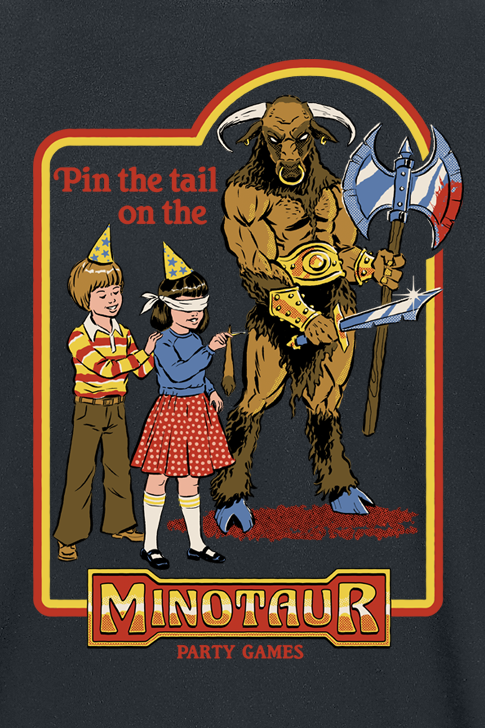 T-Shirt Manches courtes Fun de Steven Rhodes - Pin The Tail On The Minotaur - M à 3XL - pour Homme - noir - Steven Rhodes - View 2