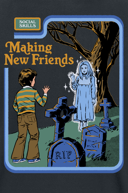 T-Shirt Manches courtes Fun de Steven Rhodes - Making New Friends - M à 3XL - pour Homme - noir - Steven Rhodes - View 2