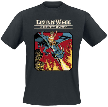 T-Shirt Manches courtes Fun de Steven Rhodes - Living Well - M à 3XL - pour Homme - noir - Steven Rhodes