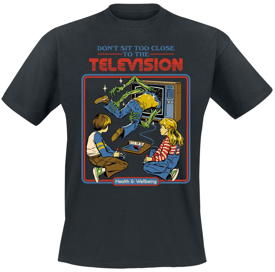 T-Shirt Manches courtes Fun de Steven Rhodes - Don´t Sit Too Close - M à 3XL - pour Homme - noir - Steven Rhodes