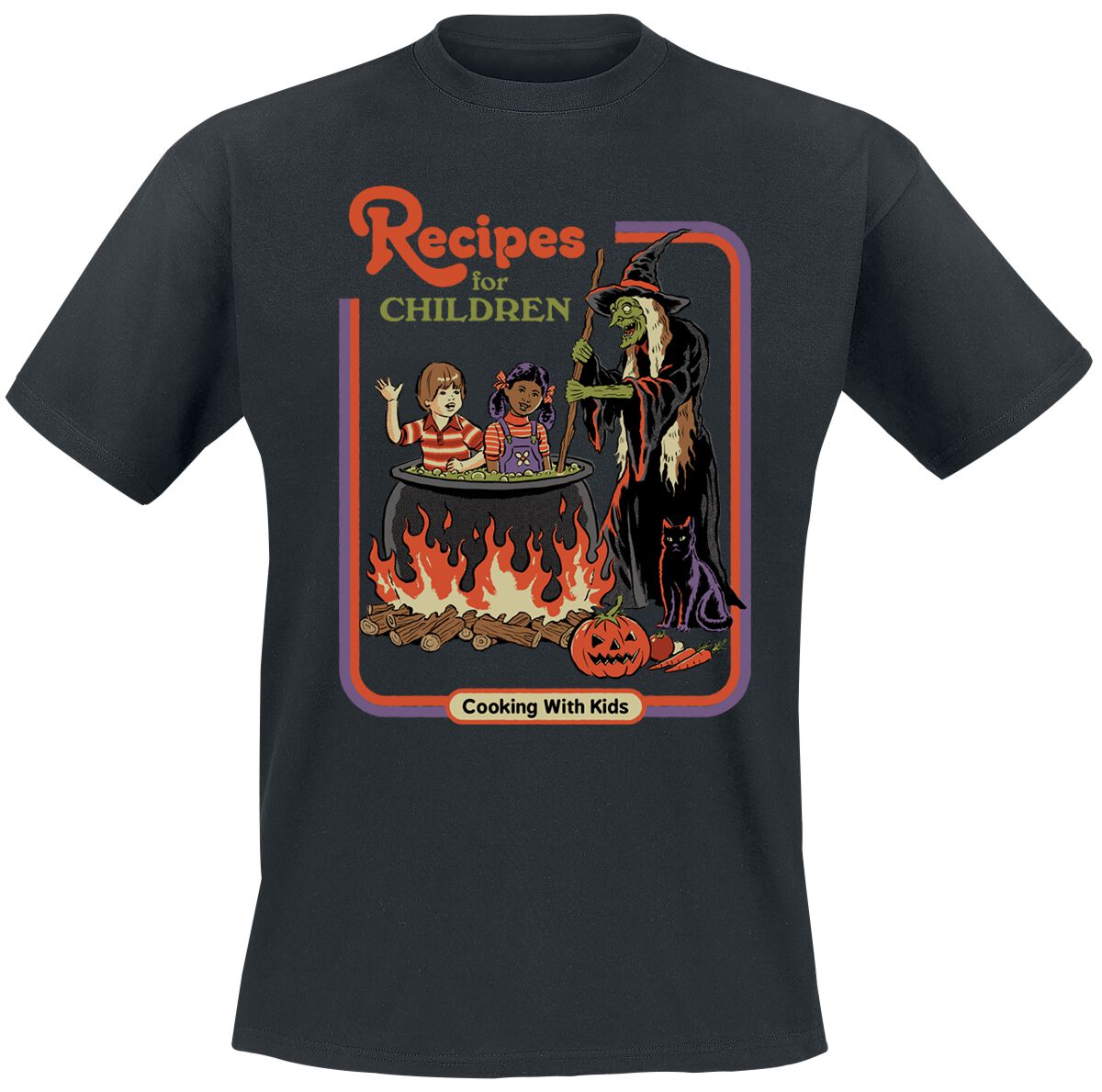 T-Shirt Manches courtes Fun de Steven Rhodes - Recipies For Children - M à 3XL - pour Homme - noir - Steven Rhodes