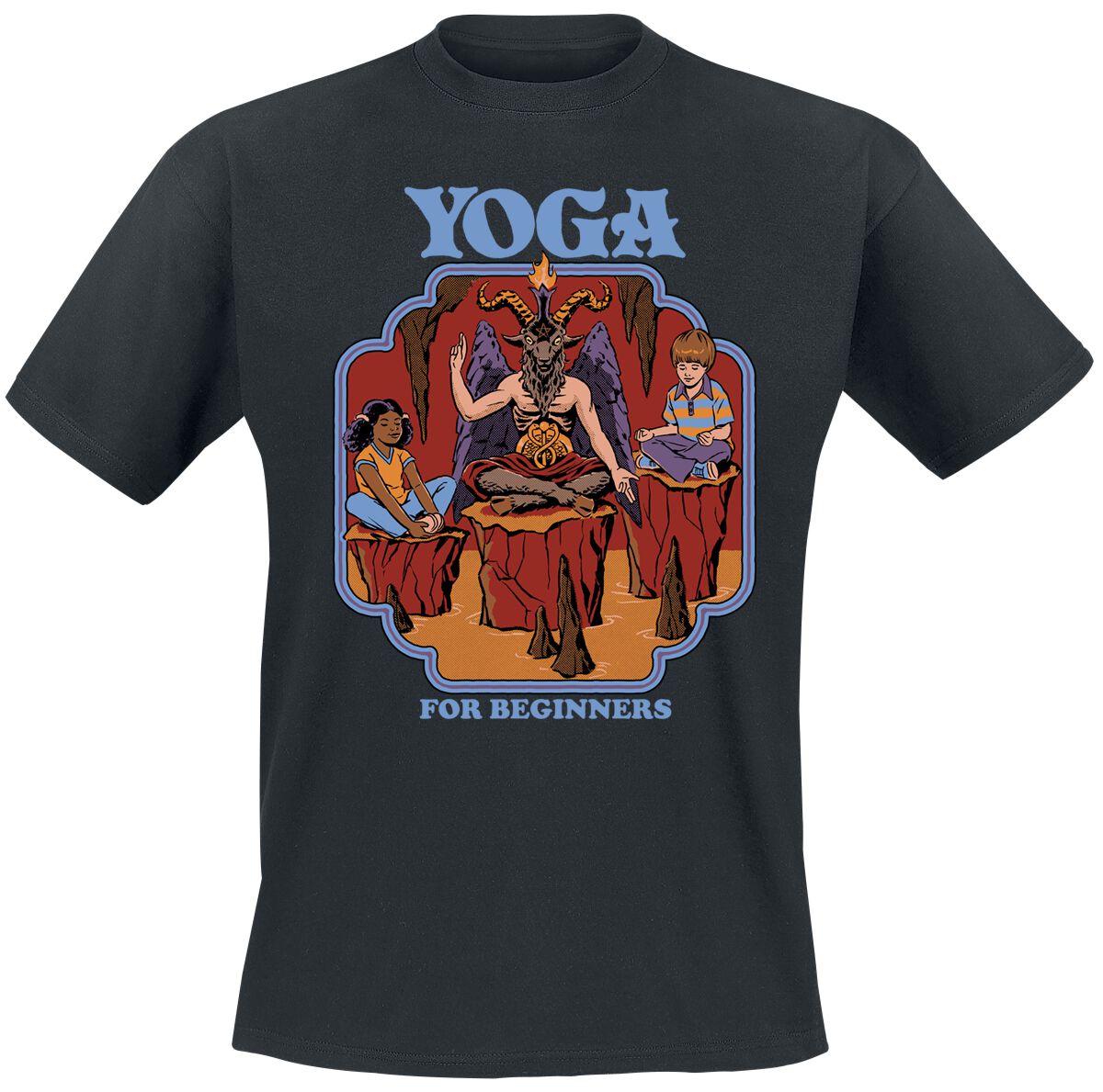 T-Shirt Manches courtes Fun de Steven Rhodes - Yoga For Beginners - M à 3XL - pour Homme - noir - Steven Rhodes